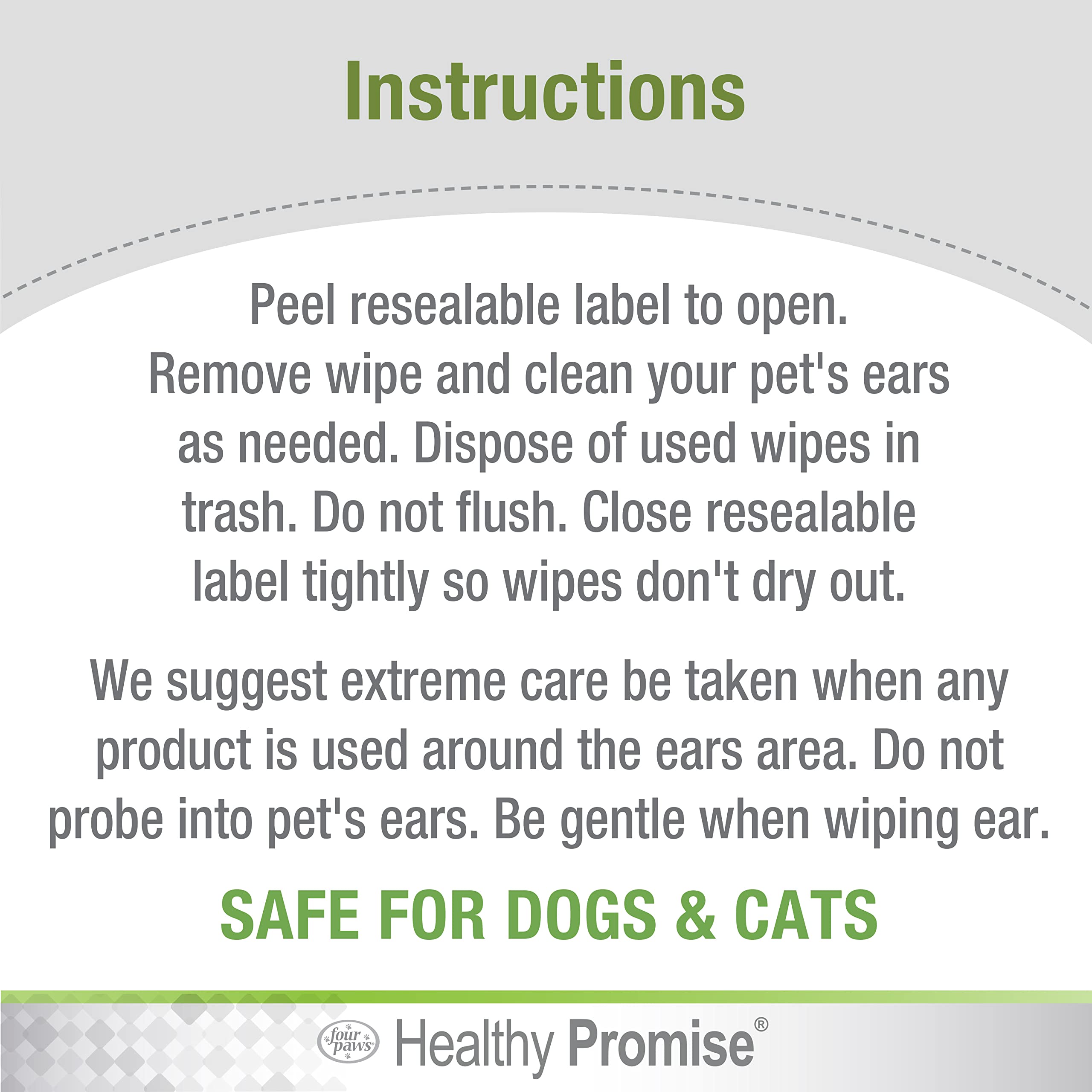 Four Paws Healthy Promise Pet Ear Wipes 35 Count