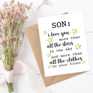 Emily gift Card For Son -Funny Card For Son -Son's Birthday Card -Teenage Son -Recycled Son Card -Joke Card For Son - Son Card -Eco Friendly Card