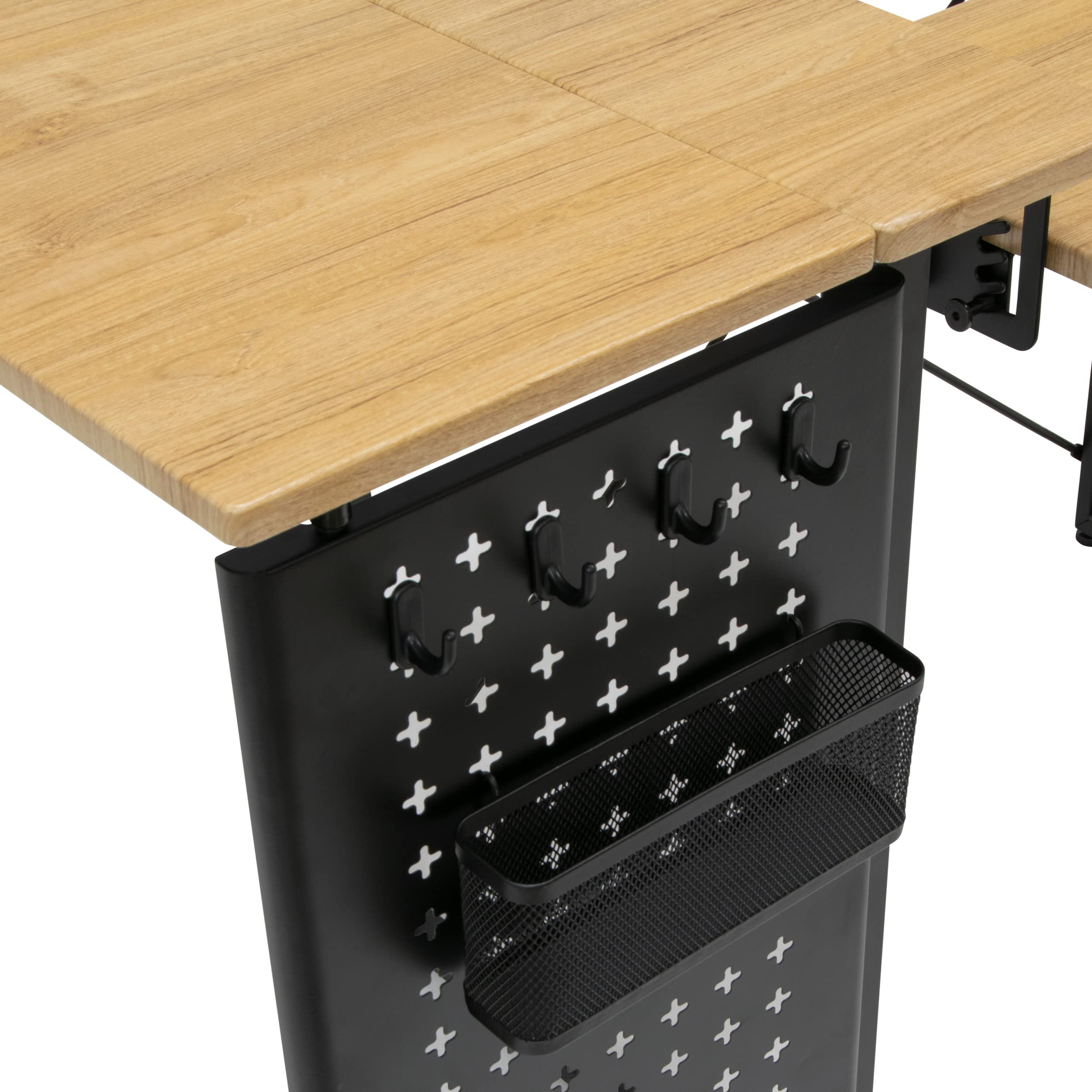 Pivot Sewing Table with Swingout Storage Panel