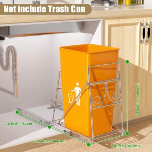 facertuey Pull Out Trash Can Under Cabinet,Cabinet Trash Can Roll-Out Sliding Rack,Adjustable Slide Out Shelf for Waste Can Under Kitchen Sink,Trash Can Not Included