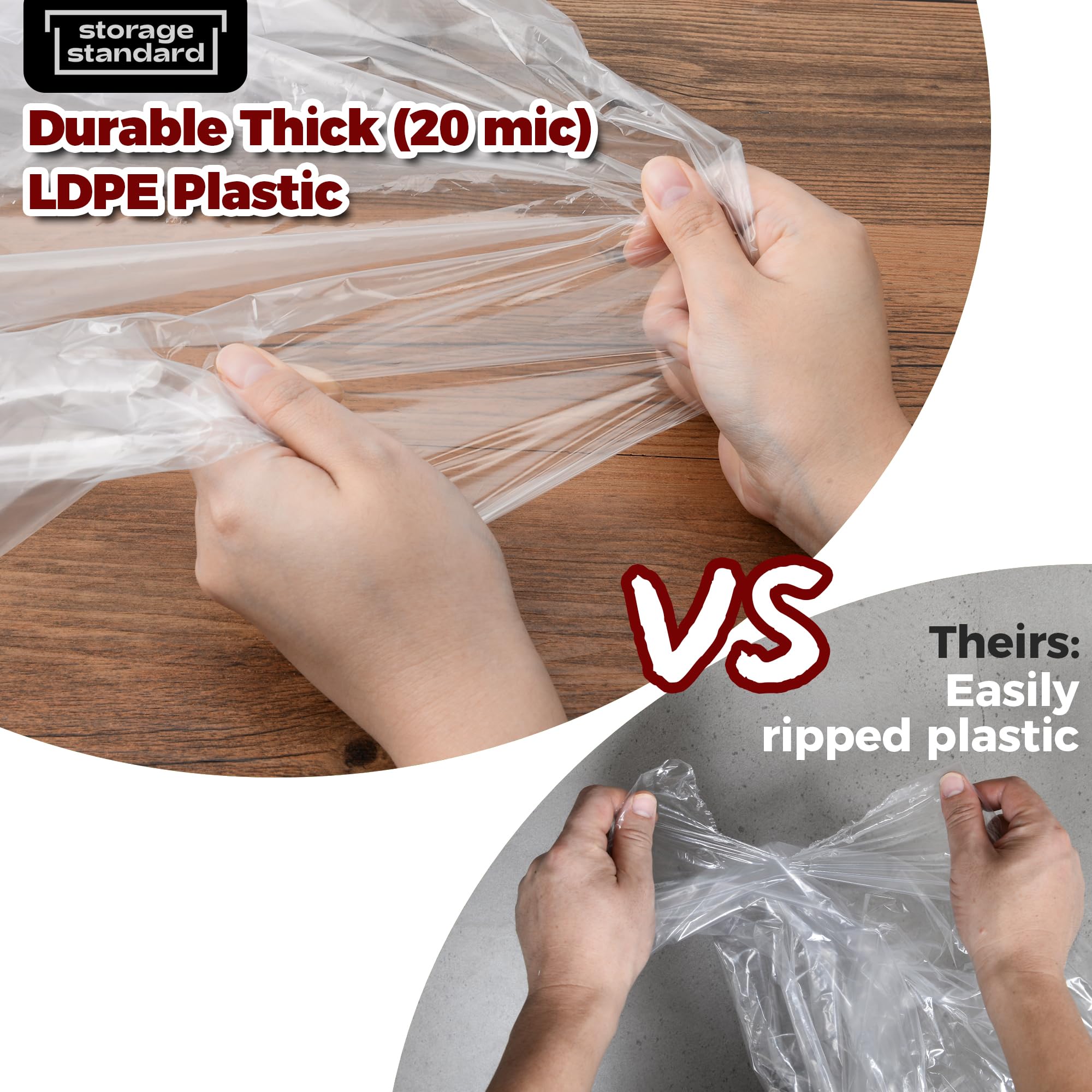 60-Pack Extra Long Dry Cleaning Bags for Clothes 72-Inch Long - Clear Plastic Garment Bags for Hanging Clothes, Dry Cleaner Plastic Clothing Cover for Suits, Gowns, Coat, Dance Costumes & Long Dresses