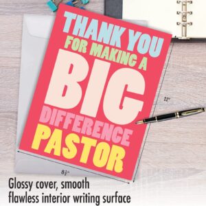 NobleWorks - Jumbo Funny Thank You Greeting Card From Us 8.5 x 11 Inch with Envelope (1 Pack) Oversize Jumbo Big Difference Pastor J8206TYG-US