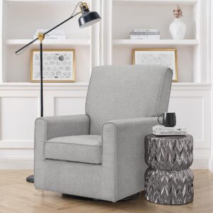 Delta Children Sophie Nursery Glider Swivel Chair with LiveSmart Performance Fabric Fabric, Nickel