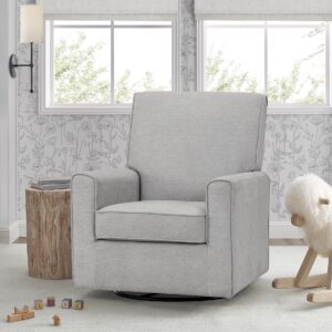 Delta Children Sophie Nursery Glider Swivel Chair with LiveSmart Performance Fabric Fabric, Nickel