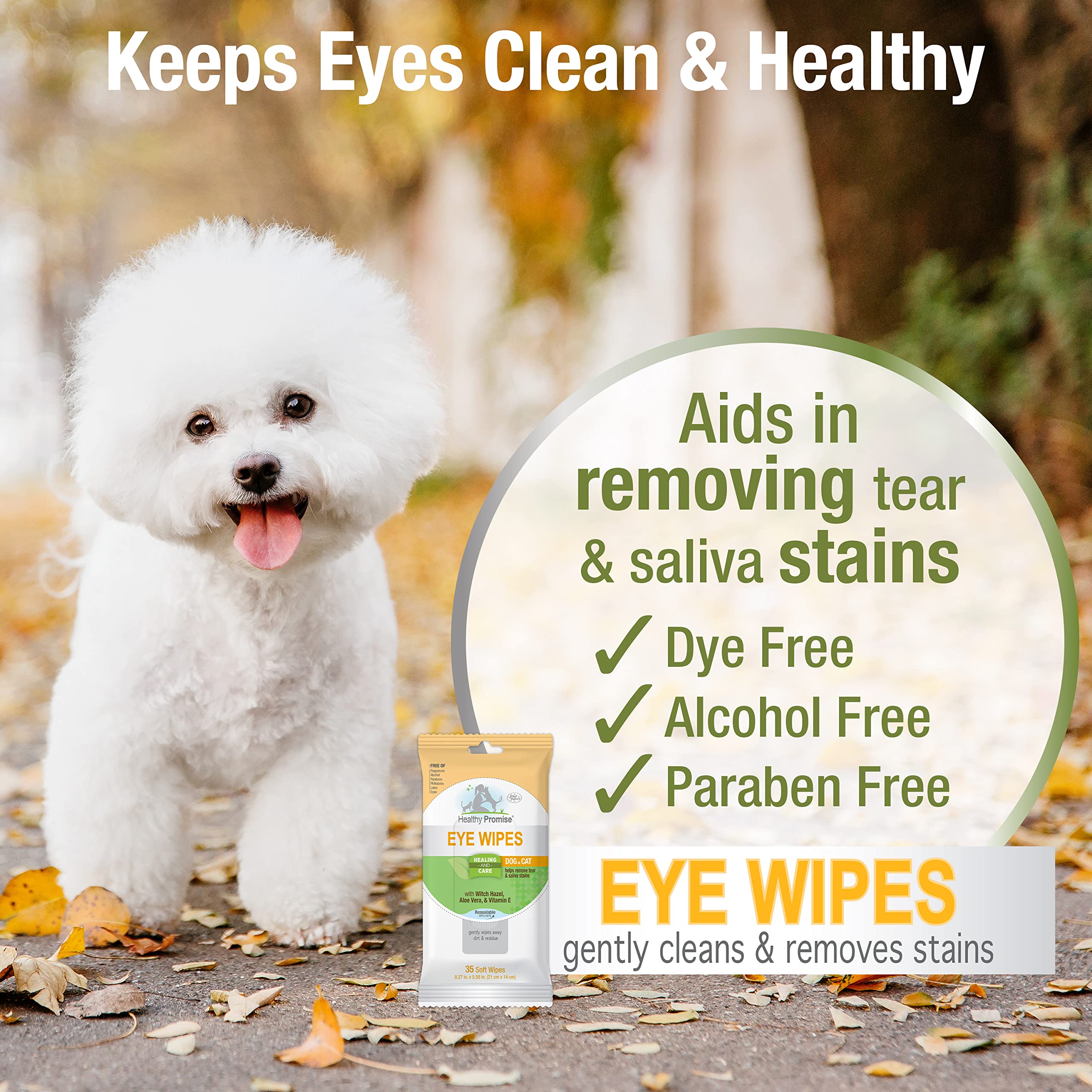 Four Paws Healthy Promise Pet Eye Wipes 35 Count