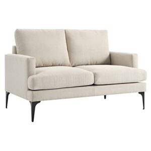 modway evermore upholstered fabric, loveseat, beige