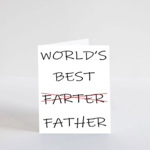 World's Best Farter, funny fathers day cards, fathers day card husband funny, birthday card funny for him, funny birthday card for father, funny birthday card for dad (5 inches by 7 inches)