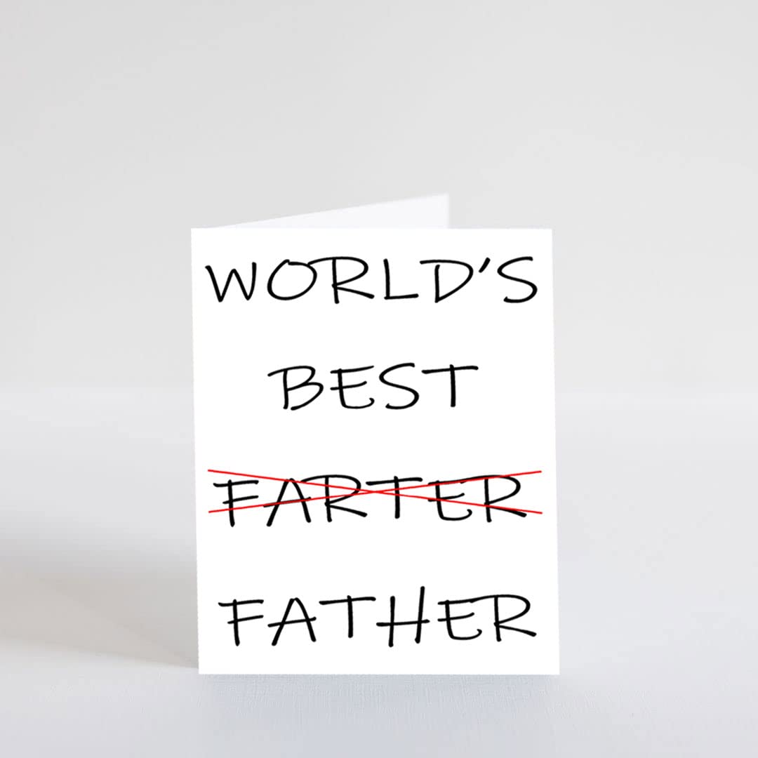 World's Best Farter, funny fathers day cards, fathers day card husband funny, birthday card funny for him, funny birthday card for father, funny birthday card for dad (5 inches by 7 inches)