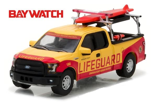 Greenlight Hollywood 44760-F Baywatch - 2016 F-150 Emerald Bay Beach Patrol 1/64 Scale Diecast