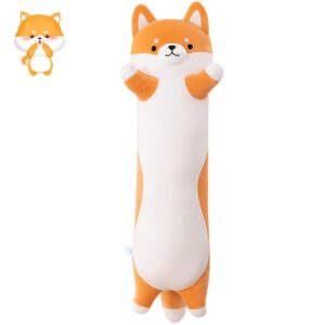 SNOWOLF Stuffed Animal Shiba Inu Plush Toy Soft Long Akita Body Pillow Anime Corgi Kawaii Plush Dog Soft Pillow, Plush Toy Doll Gifts for Boys Girls, 90cm/35.4Inch