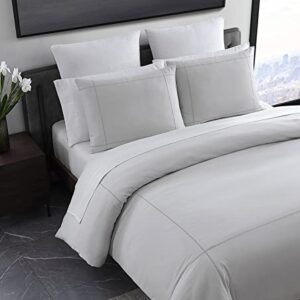 Vera Wang- King Duvet Cover Set, Reversible Cotton Bedding Set with Matching Shams, Designer Home Décor (Simple Dot Grey, King)