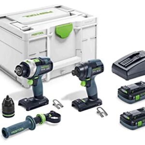 Festool 577616 Impact Driver and Drill set TID 18 HPC I-Set TPC 18/4 18V 4.0 Ah