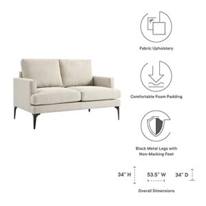 Modway Evermore Upholstered Fabric, Loveseat, Beige