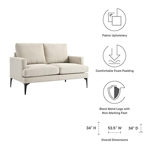 Modway Evermore Upholstered Fabric, Loveseat, Beige