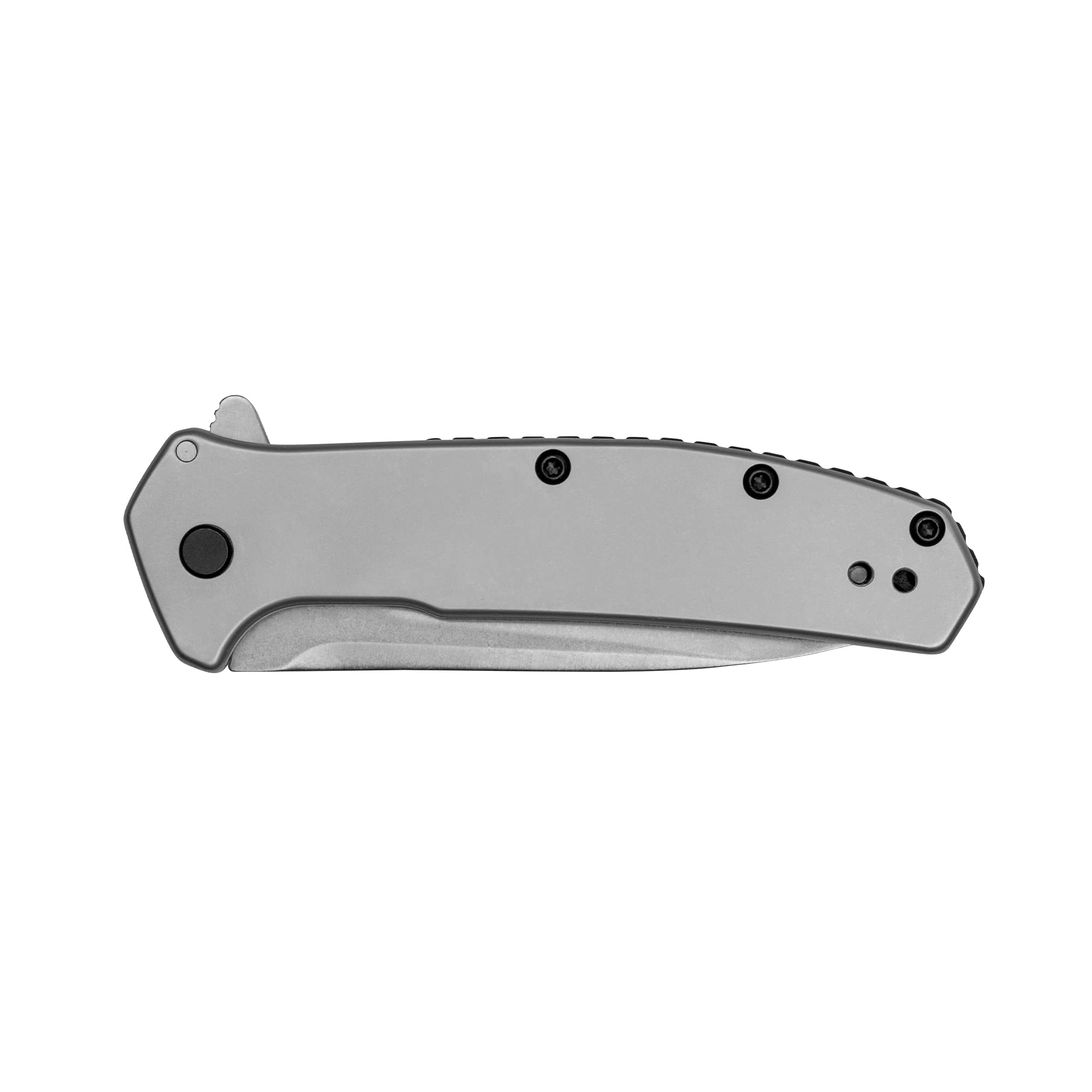 Kershaw Outcome Pocket Knife, 2.8 inch Stainless Steel Blade, Stonewashed Finish, Pocketclip,BLACK