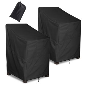 alster outdoor chair covers 2 pack, patio chair covers(33" l x 34" w x 31" h), durable and waterproof black furniture covers for lounge deep seat, rain snow dust wind-proof