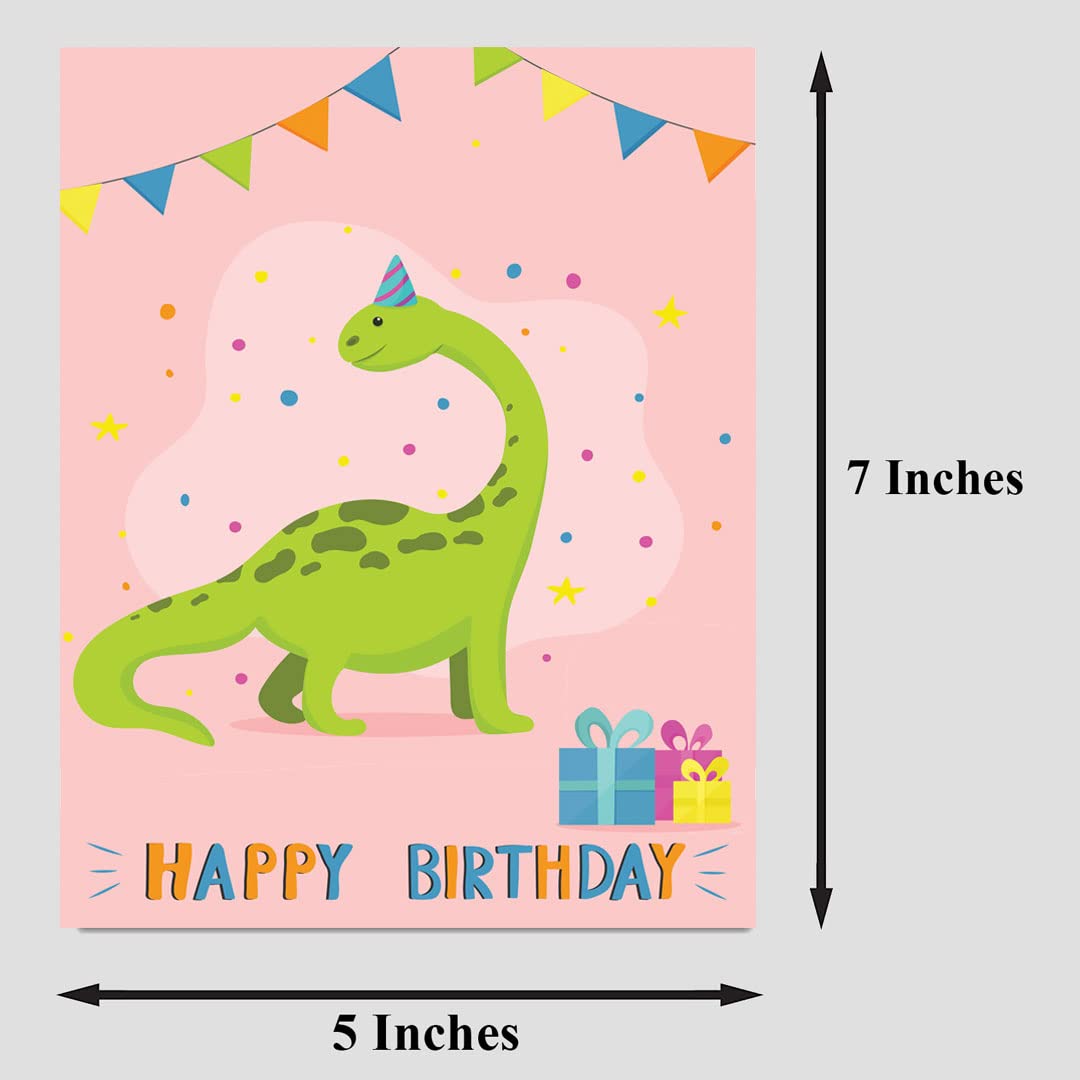 Brontosaurus Birthday Card, dinosaur birthday card, birthday cards for kids, kids birthday card, dinosaur greeting cards, birthday cards kids, dinosaur birthday (5 inches by 7 inches)