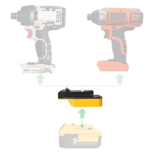 adapter run tools# fits black+decker & fits porter cable 20v max (not old 18v) tools compatible with dewalt 20v max li-ion battery- adapter only (new version)