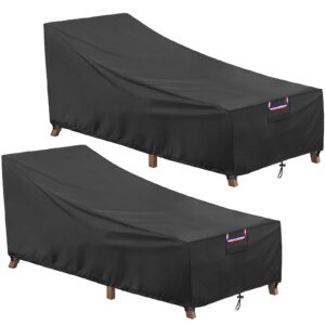 outdoor chaise lounge covers, waterproof patio chaise lounge covers, windproof patio furniture cover with air vent for poolside beach, 2 pack-68l x 30w x 30h inch