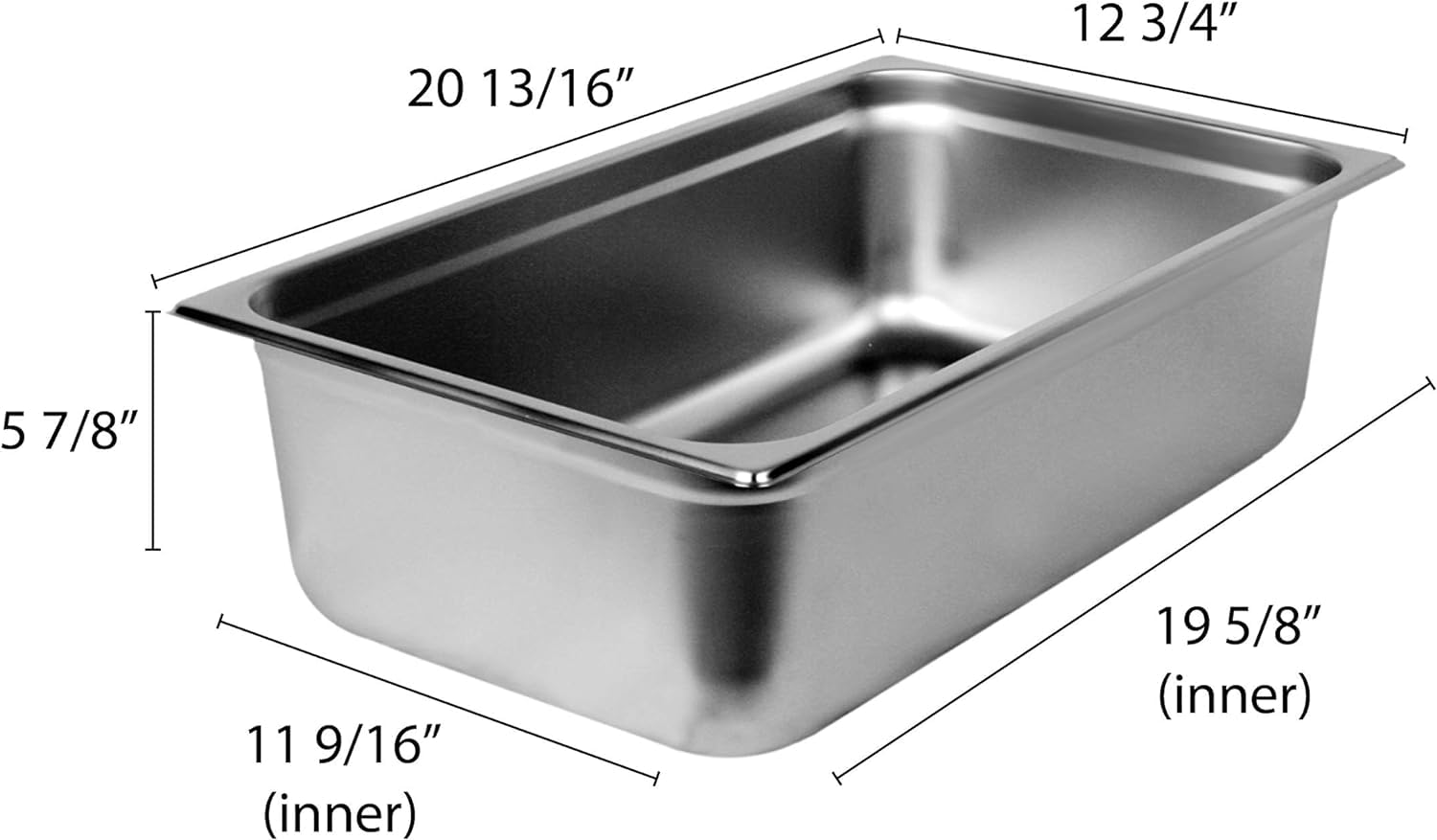 TrueCraftware-Full Size 6" Deep Stainless Steel Anti-Jamming Steam Table Pan 22 Gauge- Chafing Steam Food Pan Anti-Jam Steam Table Hotel Pan for Restaurant Family Events Personal Catering Use