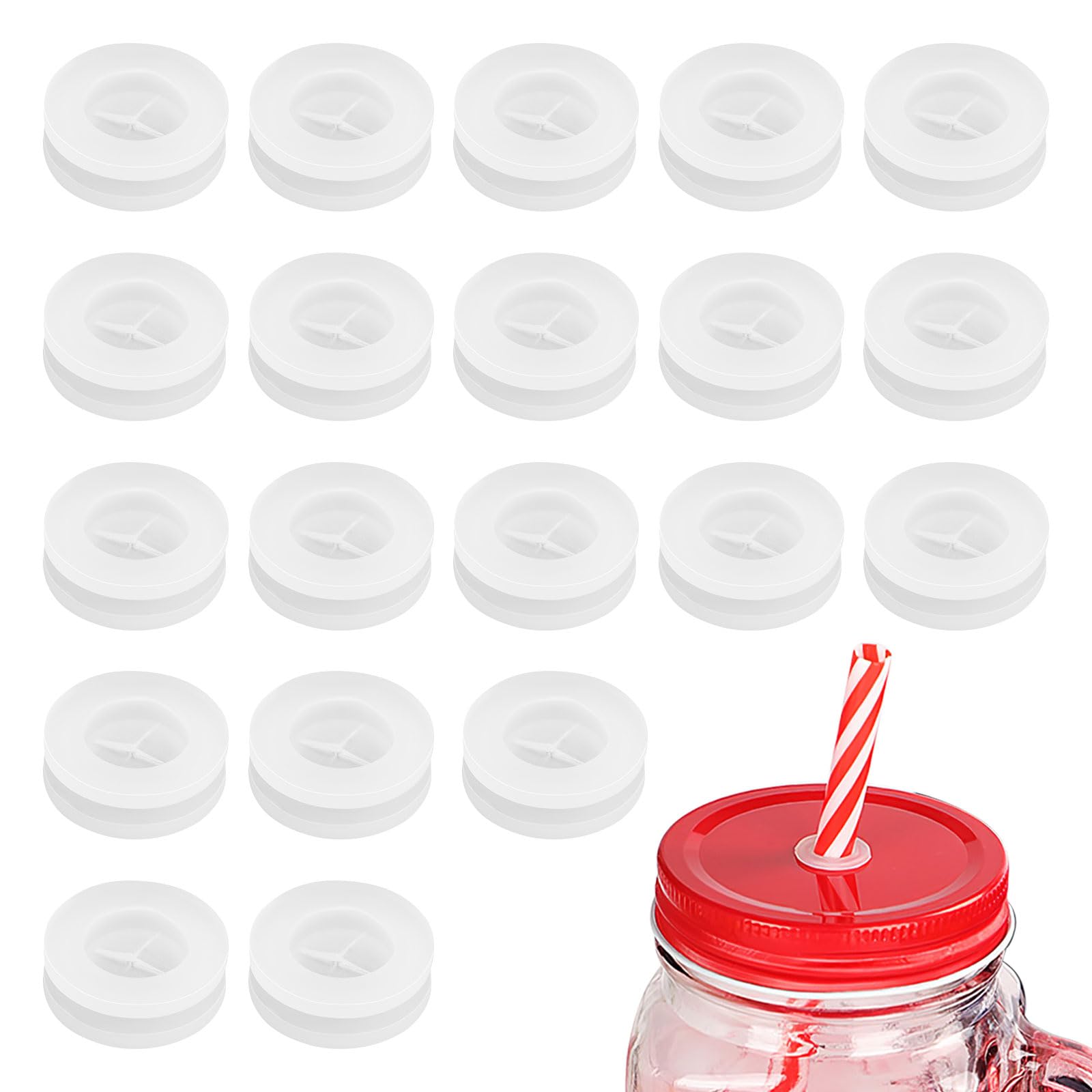 SHERCHPRY Portable Straw 20Pcs Silicone Straw Hole Grommets, Straw Hole Plugs, Lid Straw Plugs, Cover Straw Holes Grommets for Lids Straws Silicone Straws