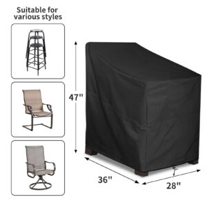 ALSTER Outdoor Chair Covers 2 Pack, Patio Chair Covers(33" L x 34" W x 31" H), Durable and Waterproof Black Furniture Covers for Lounge Deep Seat, Rain Snow Dust Wind-Proof