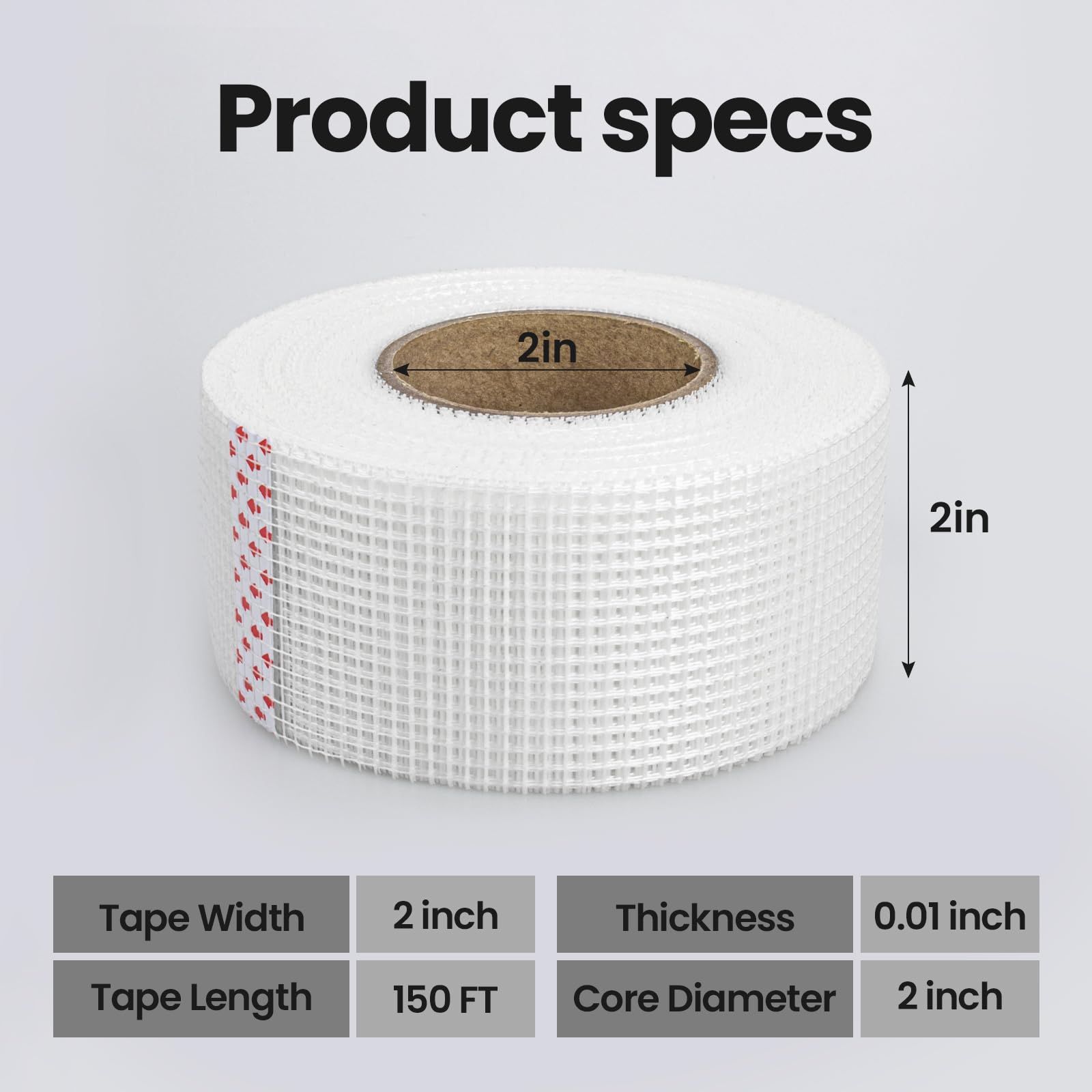 Etossan Drywall Joint Tape,2 inch x 150 FT,Self-Adhesive Drywall Mesh Tape for Drywall Finishing and Crack Repair,White