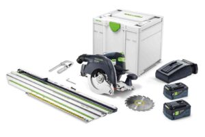 festool 577663 cordless carpentry track saw hkc 55 18v 5.0 ah ebi-f-set with fsk 250 guide rail