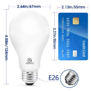 150 Watt LED Light Bulb, Super Bright A21 Daylight 5000K, Non-Dimmable, 2300lm, High Lumen Light Bulbs, UL Listed, 6-Pack