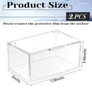 Maitys 2 Pcs Dryer Sheet Holder Acrylic Laundry Room Organization Clear Dryer Sheet Dispenser with Lid Transparent Fabric Softener Sheets Container Box Storage for Home