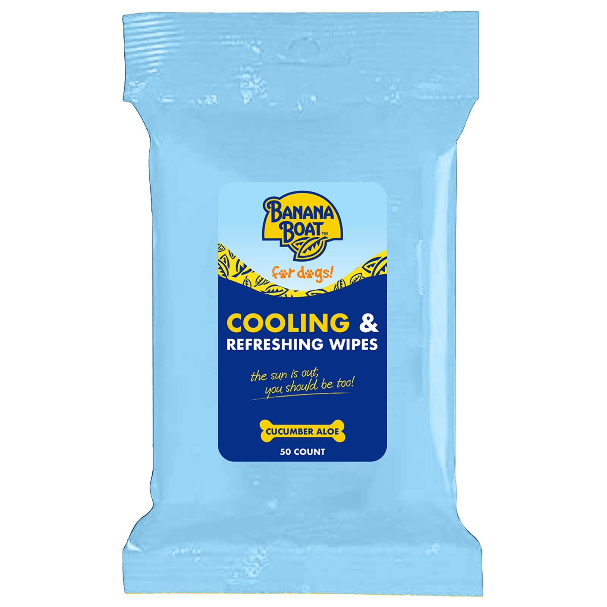 Banana Boat Dog Wipes – Cooling and Refreshing Dog Grooming Wipes, Multi-Purpose Deodorizing Dog Cleaning Wipes, Quick Easy Use Dog Wipes for Paws and Butt, Use as Dog Bath Wipes, Puppy Wipes, 50ct