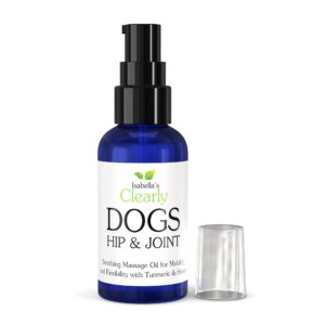 hip & joint massage oil for dogs with flax seed and turmeric oils | pet safe essential oils support mobility, flexibility, ease tension and discomfort - vegan pet product made in usa