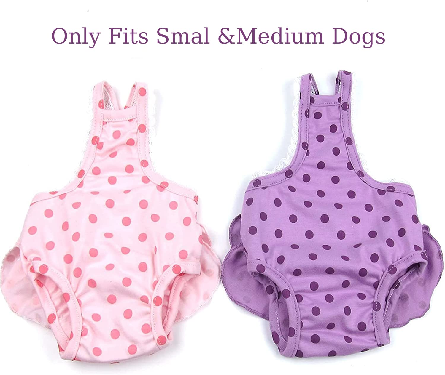 2 Pieces Washable Female Diapers with Suspender Comfort Reusable Doggy Diapers Reusable Puppy Sanitary Panties Dog Underwear Diaper for Small Girl Dogs in Period Heat (Pink&Purple, 3XL)