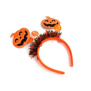 Crazy Night 4 Pack Halloween Headbands, Bat Spider Ghost Pumpkin Which Head Wears for Halloween Party Cosplay Decoration