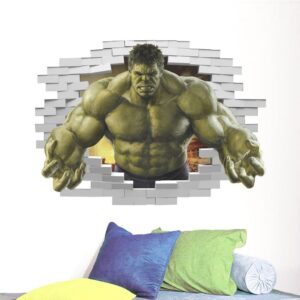 CRYTORON Superhero Wall Sticker Vinyl PVC Art Kids Decorative Decal 3D Cartoon Wall Sticker for Kids Room Bedroom Wall Decor，16 inches x 24 inches