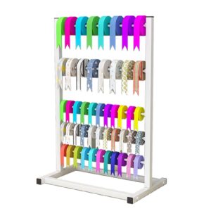 bifciofh 5 tier ribbon holder organizer rack, metal large capacity sewing stand organizer, display rack storage shelf for craft room cake shop flower store (color : white)