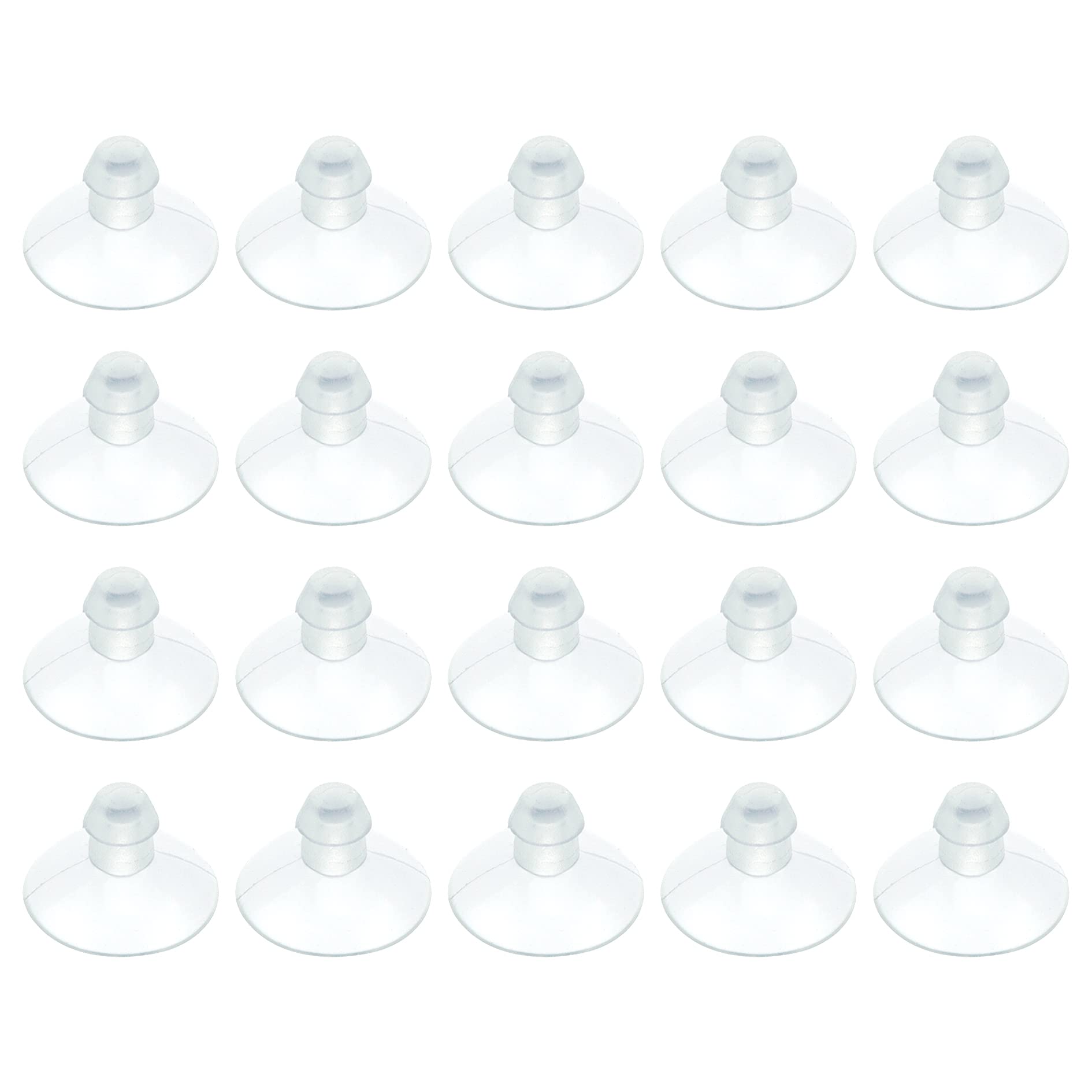 Risbay 18mm Clear Suction Cups,PVC Plastic Sucker Pads without Hooks and Holes,20-Pack