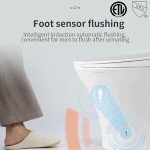 Simple Project Smart Toilet Bidet, One-piece Bidet Toilet With Warm Air Drying & Heated Bidet Seat | Modern Smart Toilet Built-in Bidet With Led Nightlight