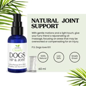 HIP & JOINT Massage Oil for Dogs with Flax Seed and Turmeric Oils | Pet Safe Essential Oils Support Mobility, Flexibility, Ease Tension and Discomfort - Vegan Pet Product Made in USA