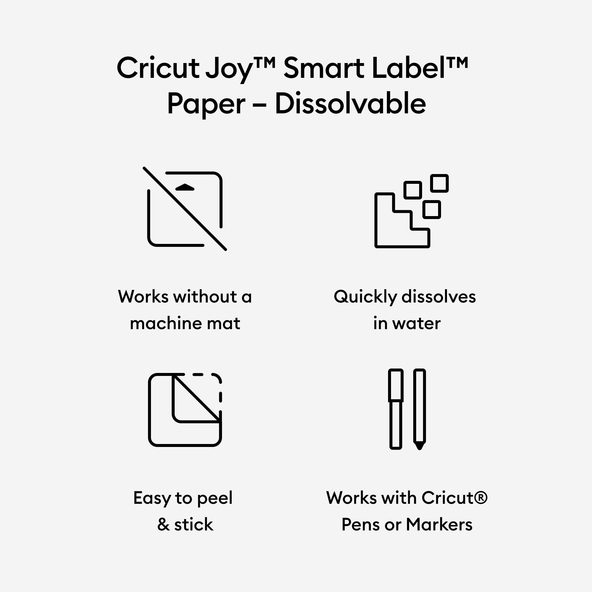 Cricut Joy™ Smart Label™ Paper – Dissolvable White