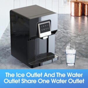 SOOPYK Countertop Bottleless Ice Maker Machine Water Dispenser with Water line Bullet Ice Cubes 18 lbs in 24 hrs for Home Office (without HOT WATER OR FILTER)