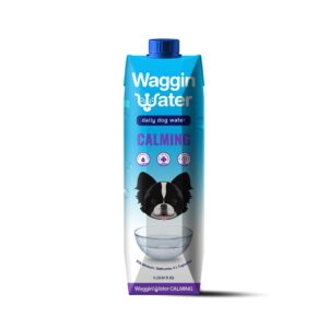 waggin water calming fortified water supplement for dogs - promotes calming, healing, and relaxation with melatonin - flavorless, 6ct