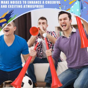 4 Pieces Collapsible Stadium Horn 24 Inch Vuvuzela Plastic Trumpet Horn Blow Horn Noisemakers for Sporting Events Graduation Games School Sports Party Supplies Favors Accessories (Red)