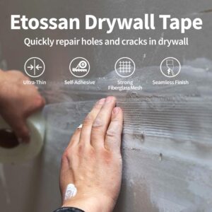 Etossan Drywall Joint Tape,2 inch x 150 FT,Self-Adhesive Drywall Mesh Tape for Drywall Finishing and Crack Repair,White