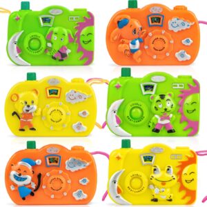 18pcs kids toy camera set, 3 color 6 animal patterns viewfinder camera bulk for goodie bags fillers stuffers return gifts for kids toddlers birthday party favors age 1-3 3-5 years pretend play props