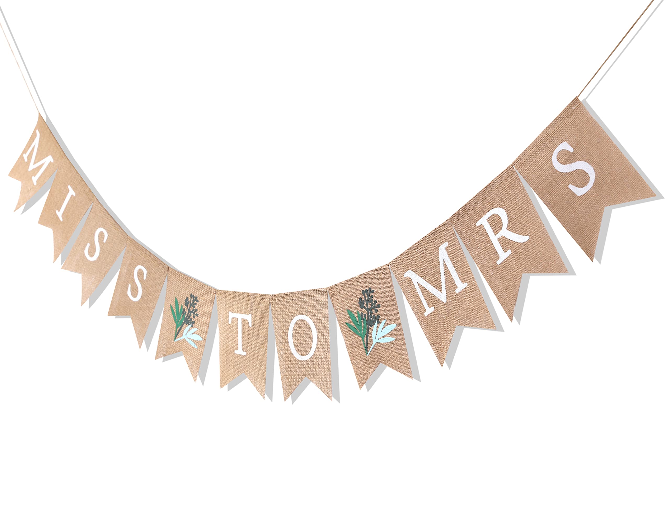 Miss to Mrs Burlap Banner - Greenery Bridal Shower Decorations, Greenery Shower Banner, Rustic Bridal Shower Decor, Miss to Mrs Banner Sign, Best Party Supplies