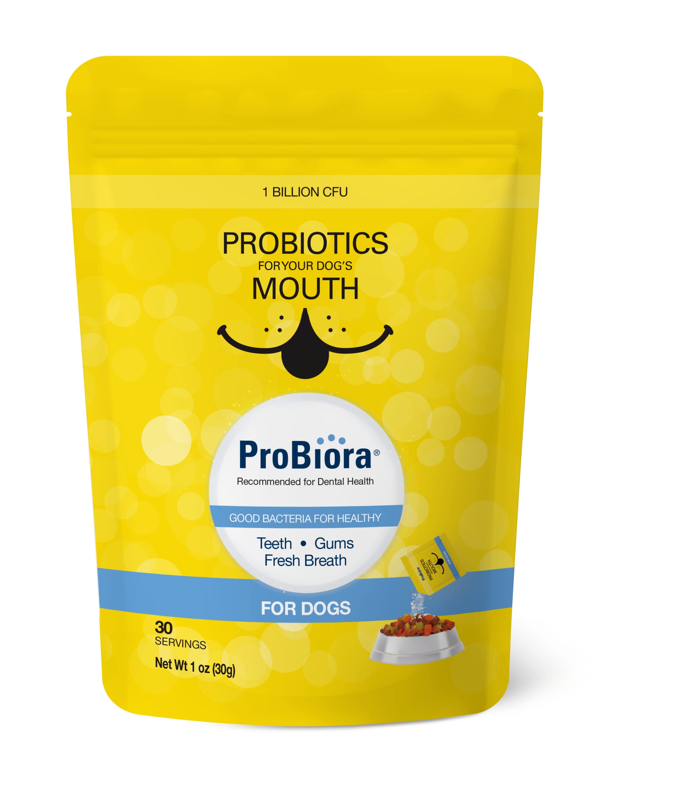 Probiora for Dogs | Dog Probiotic Supplement for Oral Care | Pet Probiotics to Reduce Bad Breath | Dog Nutritional Supplement for Dental Health | 30 Servings (Pouch)