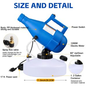 2 Pcs 4.5L (1.2 Gallon) Electric ULV Portable Fogger Sprayer Machine Capacity Fogger Machine Mist Cold Fogger Spraying Distance 30 ft for Home School Yard