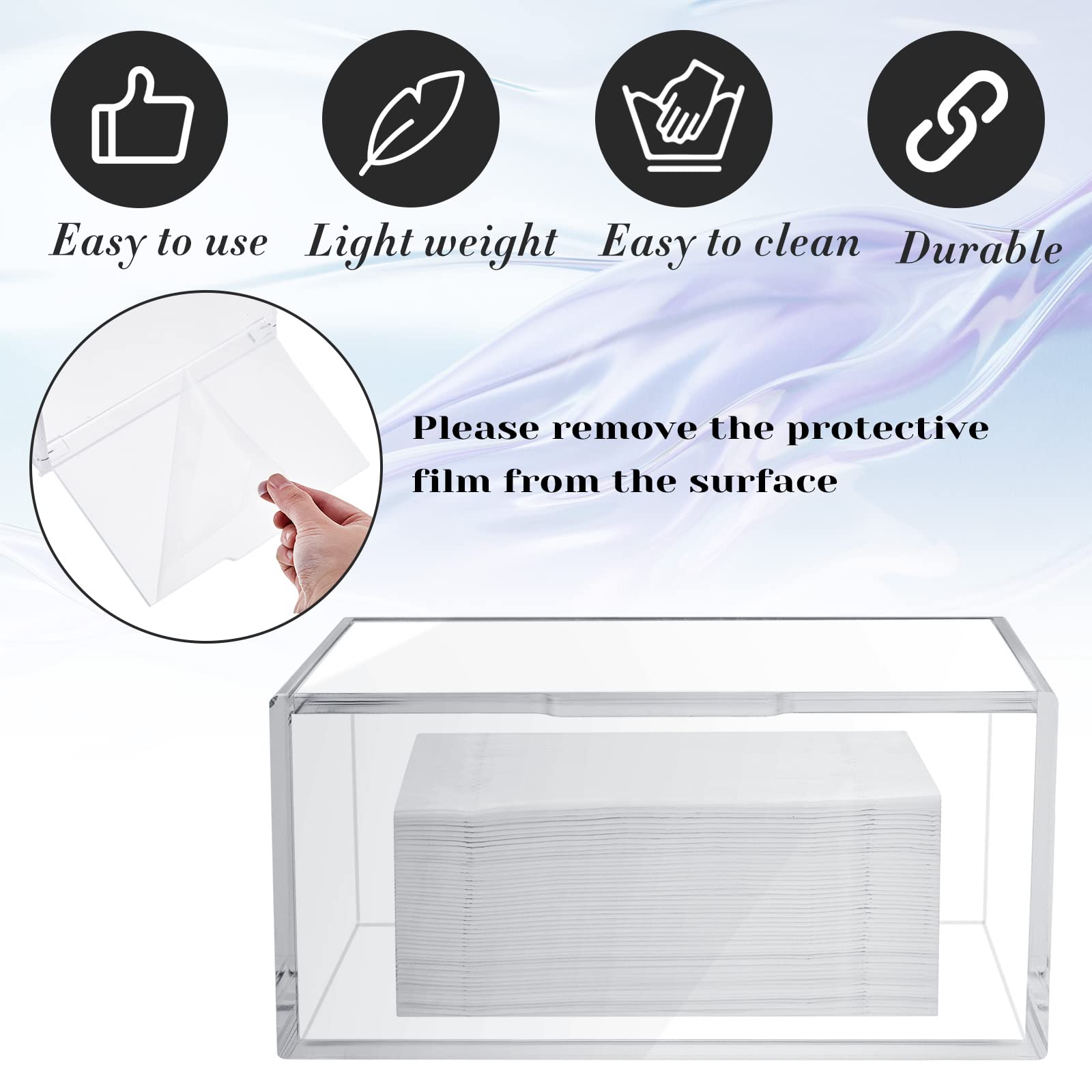 Maitys 2 Pcs Dryer Sheet Holder Acrylic Laundry Room Organization Clear Dryer Sheet Dispenser with Lid Transparent Fabric Softener Sheets Container Box Storage for Home