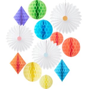 color paper honeycomb party decorations honeycomb paper balls decor paper floral hanging decoration daisy paper flowers for baby bridal shower wedding candy bar birthday party supplies